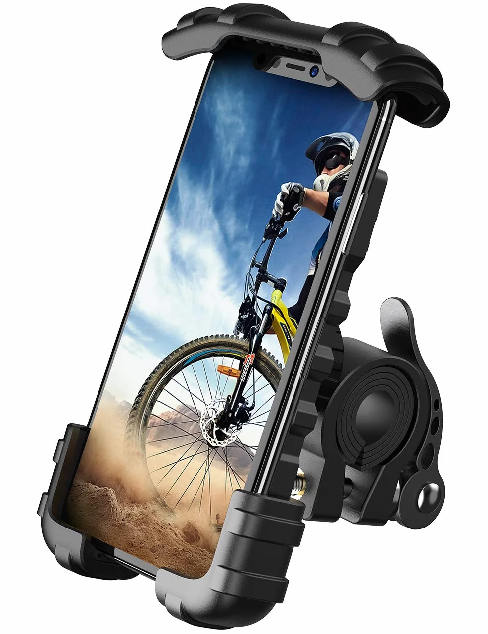 Lamicall Uchwyt na telefon rowerowy, stojak na telefon motocyklowy - Uniwersalny uchwyt obrotowy 360 na iPhone 12, 11 Pro Xs Max XR X 8 7 6S Plus, HUAWEI, Samsung S10 S9 S8, inne telefony