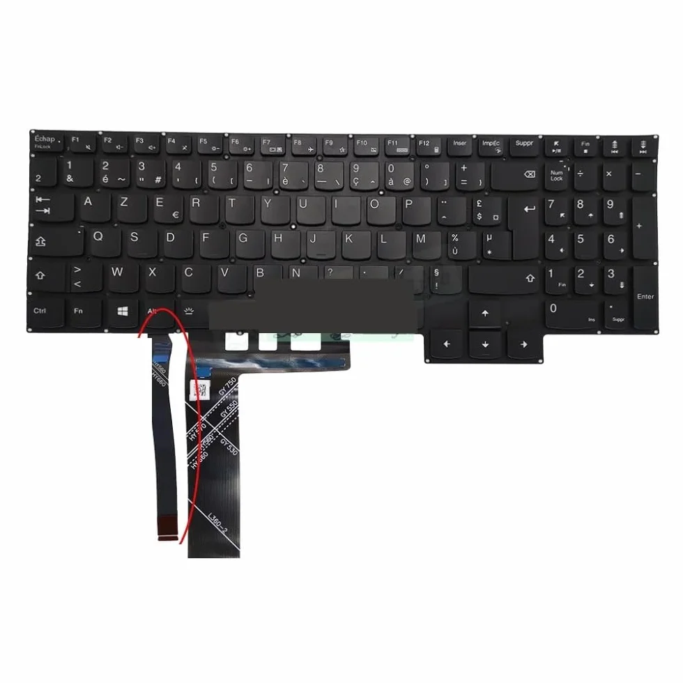Podświetlenie klawiatury laptopa do gier 3-15IMH05 15ARH05 15ach6H 15ACH6A, LA hiszpański francuski dla 4-strefowego RGB SN21B43979 SN21B43912(French RGB Light)