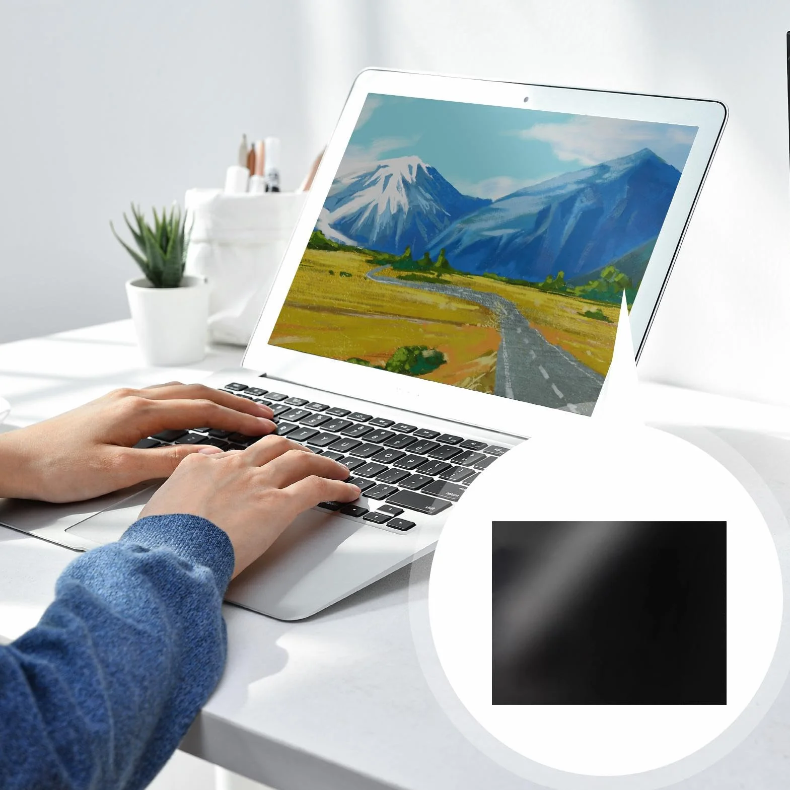 Osłona prywatności do laptopa, panoramiczna osłona zabezpieczająca notebooka, folia chroniąca przed podglądaniem, dla podróżujących służbowo, studentów, pracowników mobilnych