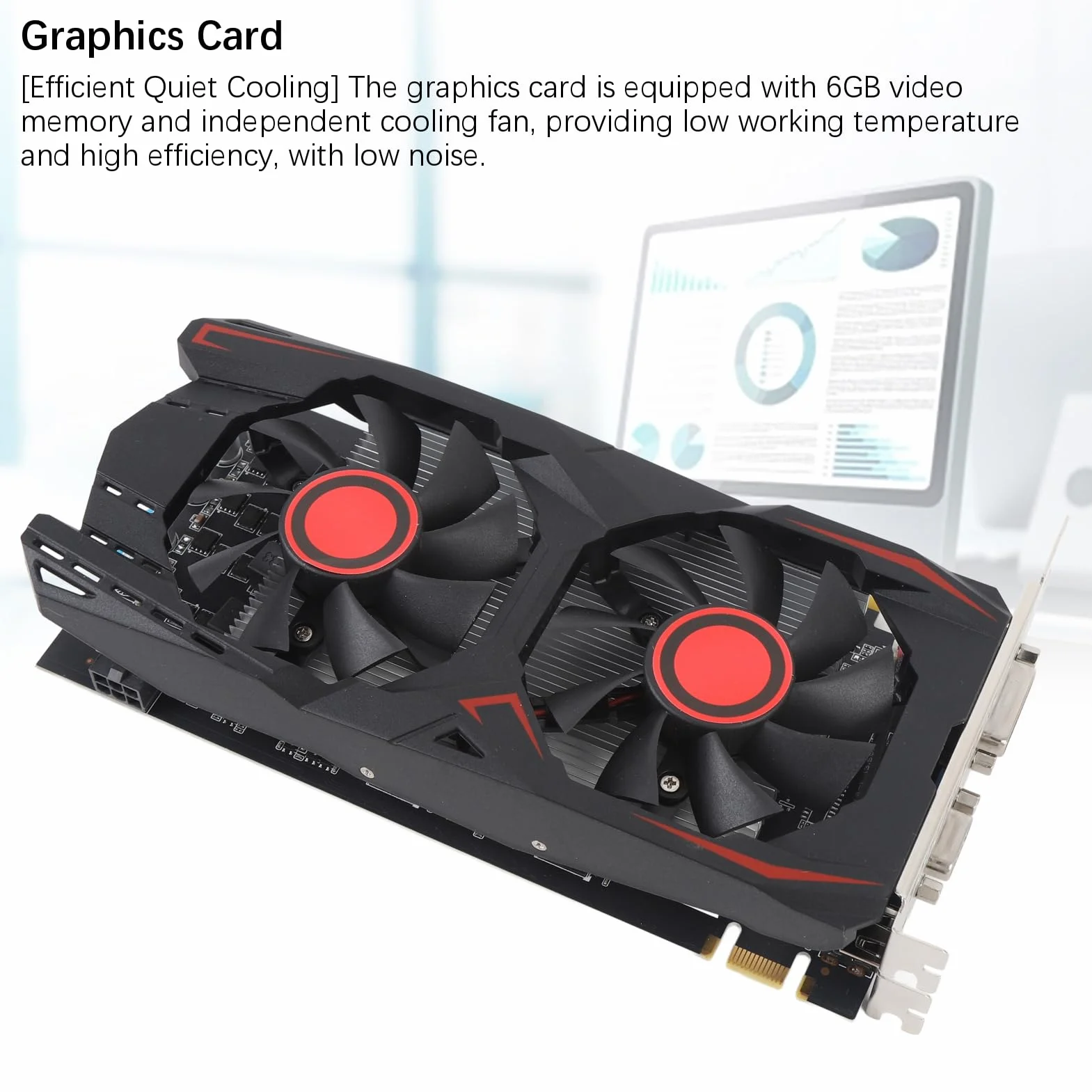 Karta graficzna GTX550TI 2GB D5 192bit PCI Express X16 2.0 z podwójnym wentylatorem do gier, obsługuje interfejs multimedialny DVI VGA HD (wyświetlanie 2 GB/rzeczywiste 6 GB RAM)