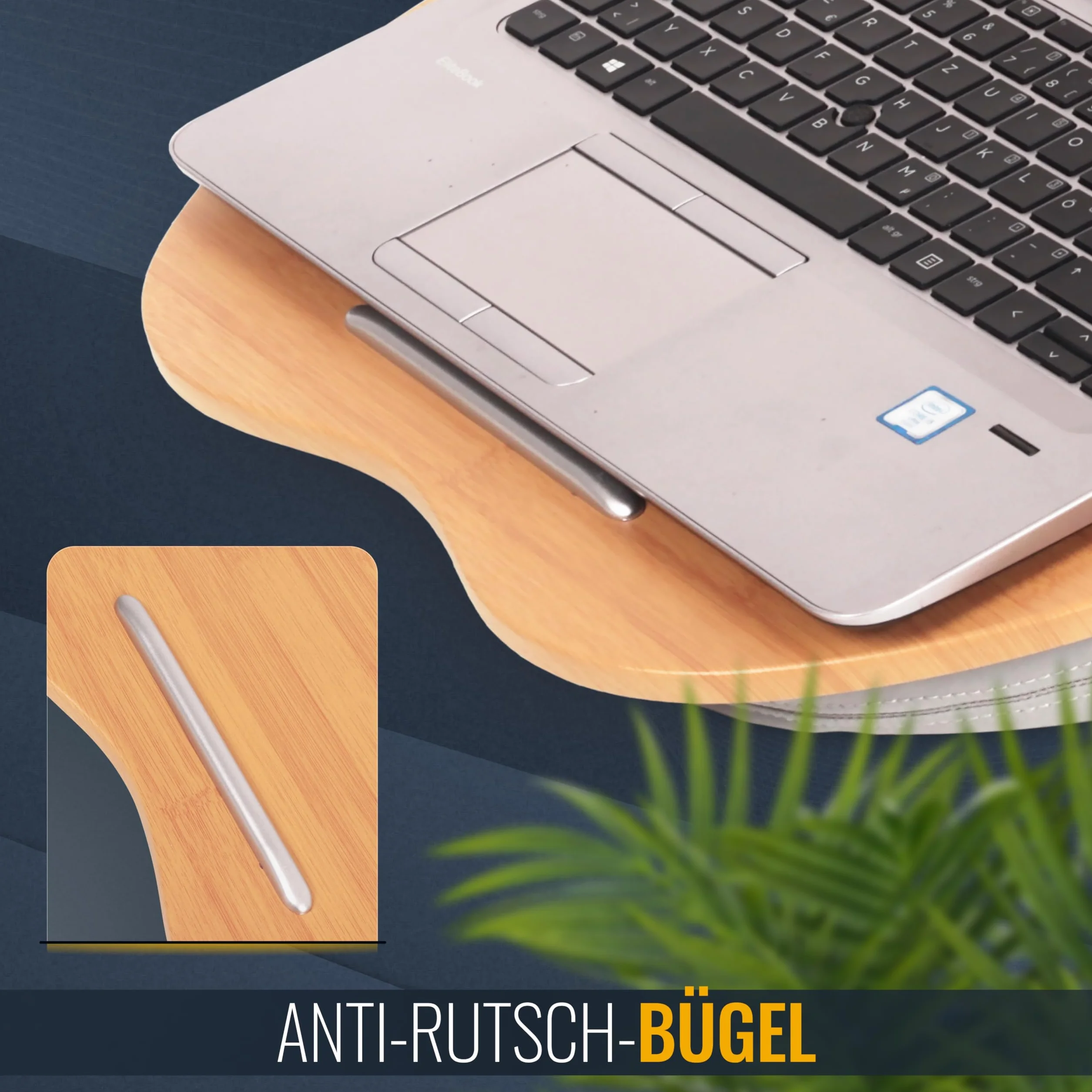 RICOO Poduszka na laptopa o wyglądzie drewna z otworem na kabel do notebooka o przekątnej ekranu maks. 15,6" taca na poduszkę LA0036, podkładka pod laptopa laptopa akcesoria