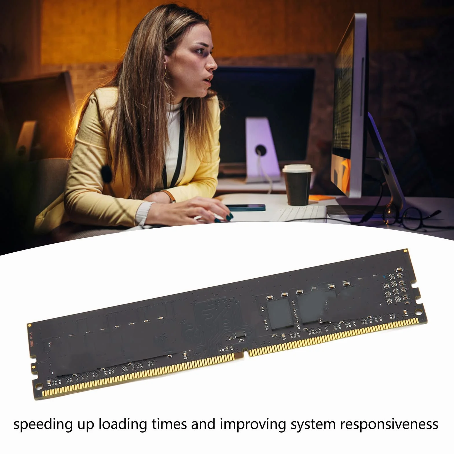 Sorandy Moduł Pamięci DDR4 UDIMM 2666 MHz do Komputerów Stacjonarnych Przyspieszenie dla Entuzjastów Gier 1,2 V Plug and Play do Obudowy Komputera Stacjonarnego (4GB)