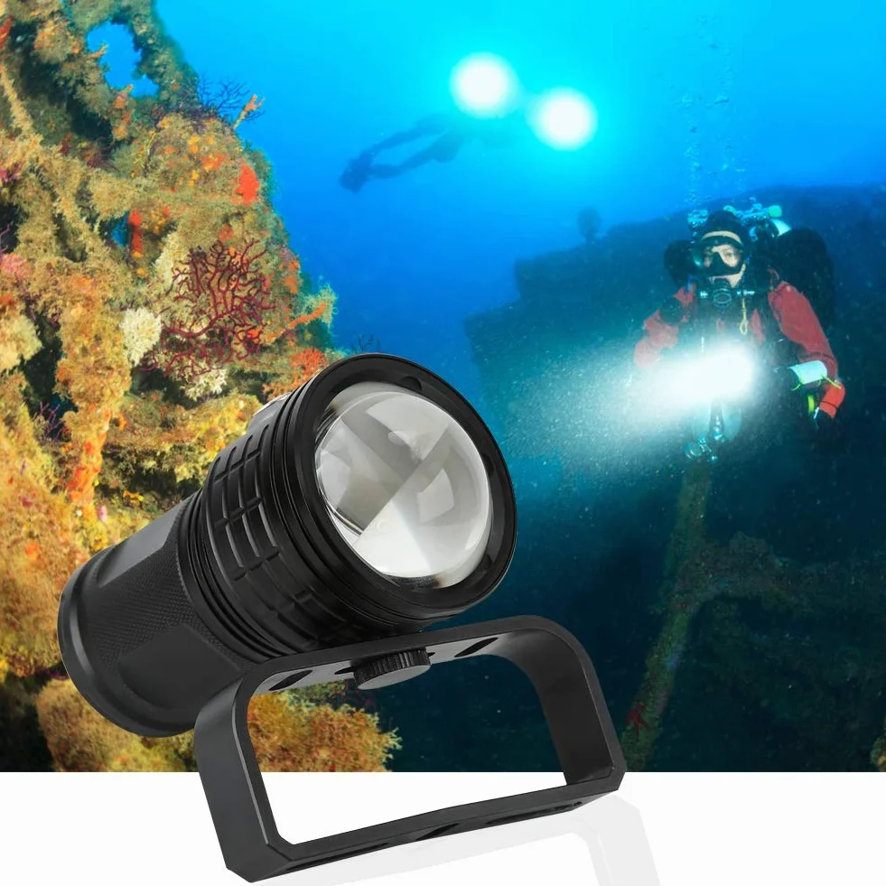 Qinlorgo Underwater Lights QX3 10800LM wodoszczelna latarka LED COB Underwater 80 m fotografia wideo Diving Fill Light Torch (czarna)