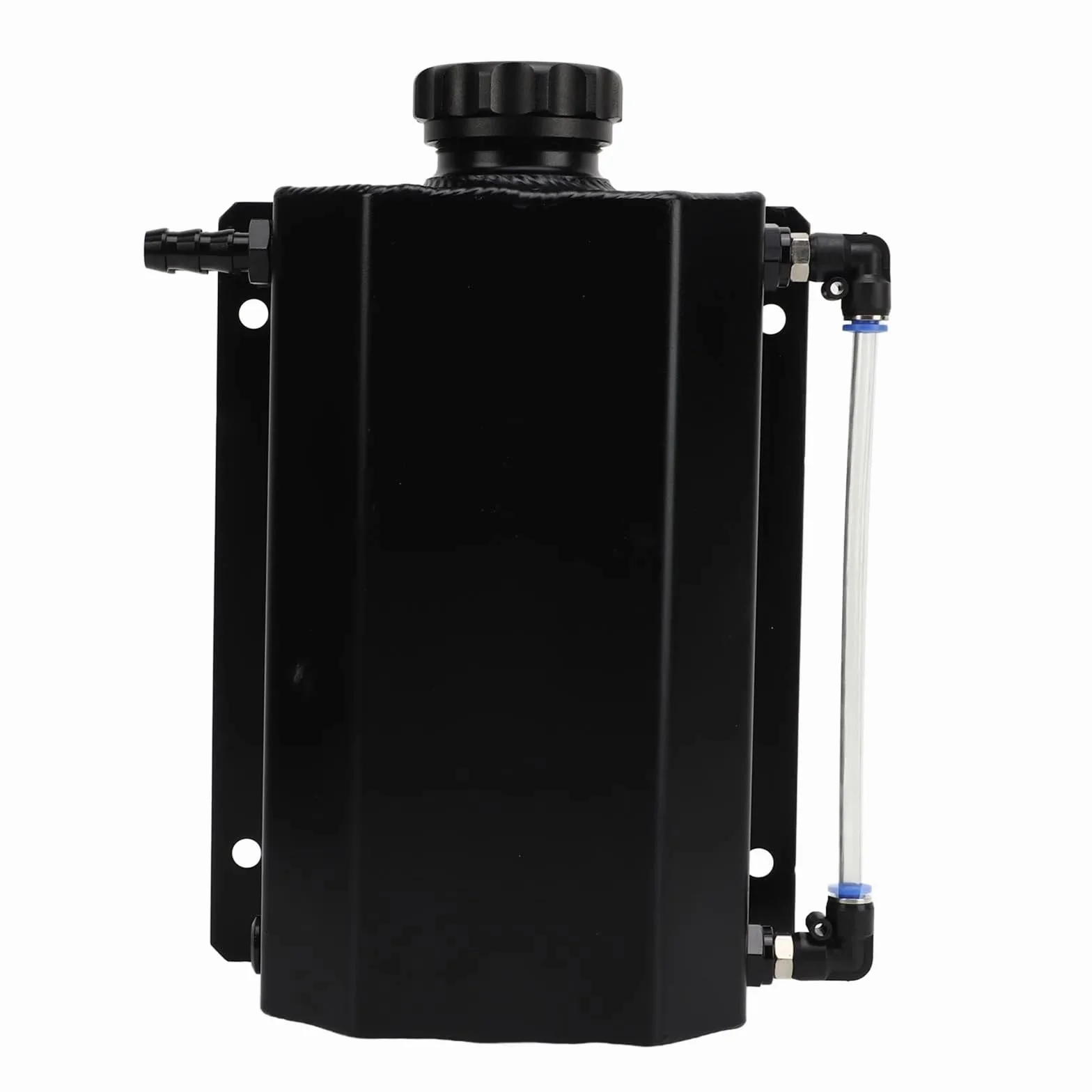 Radiator przewodzącym Zbiornik Wyrównawczy Płynu Chłodzącego Ze Stopu Aluminium O Pojemności 2 L, Uniwersalny Chłodnicy Do Większości Samochodów(Black)