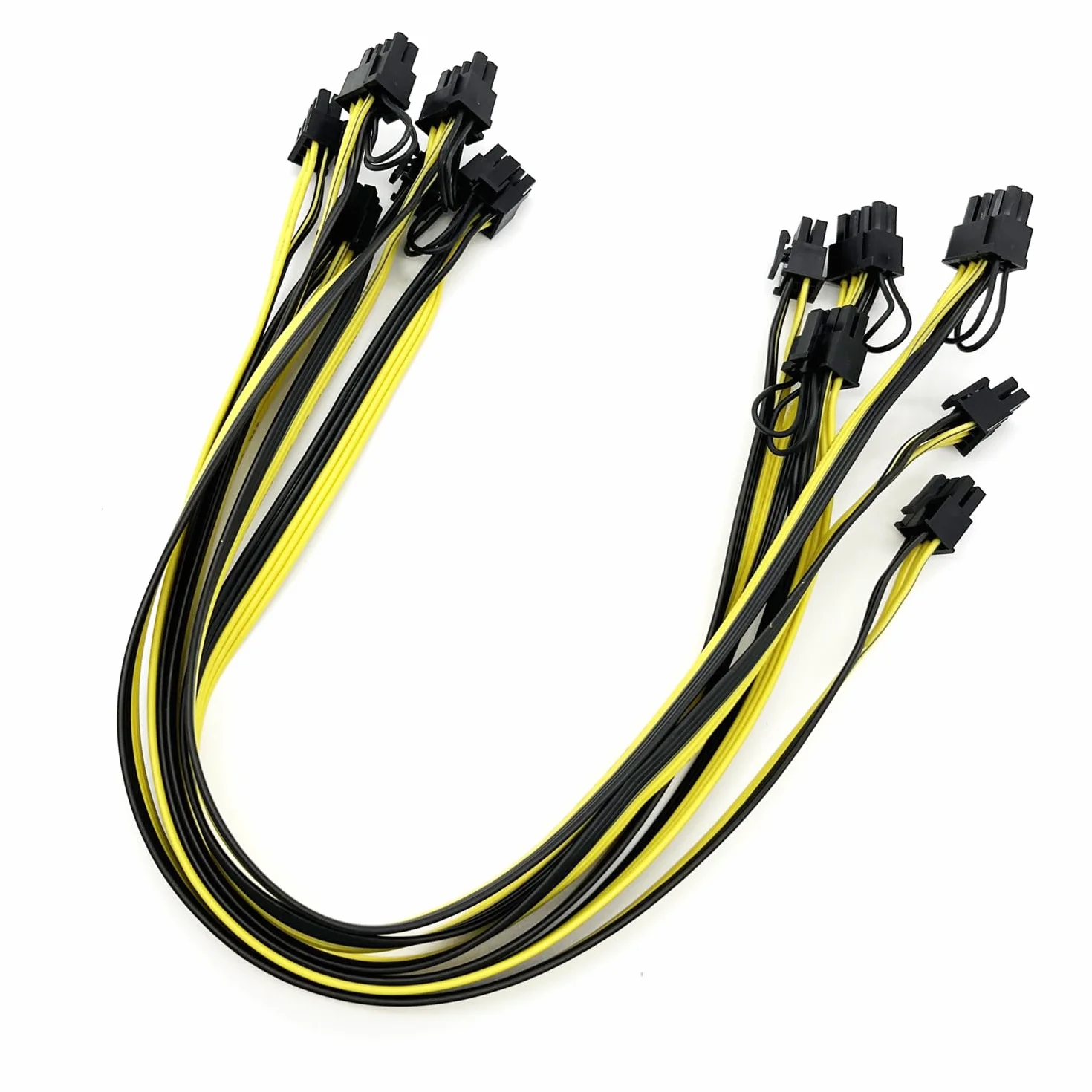 6 x 6-pinowy PCI-E do 8-pinowy (6+2) PCI-E (męski na męski) kabel zasilający GPU (50 cm) nie zawiera karty