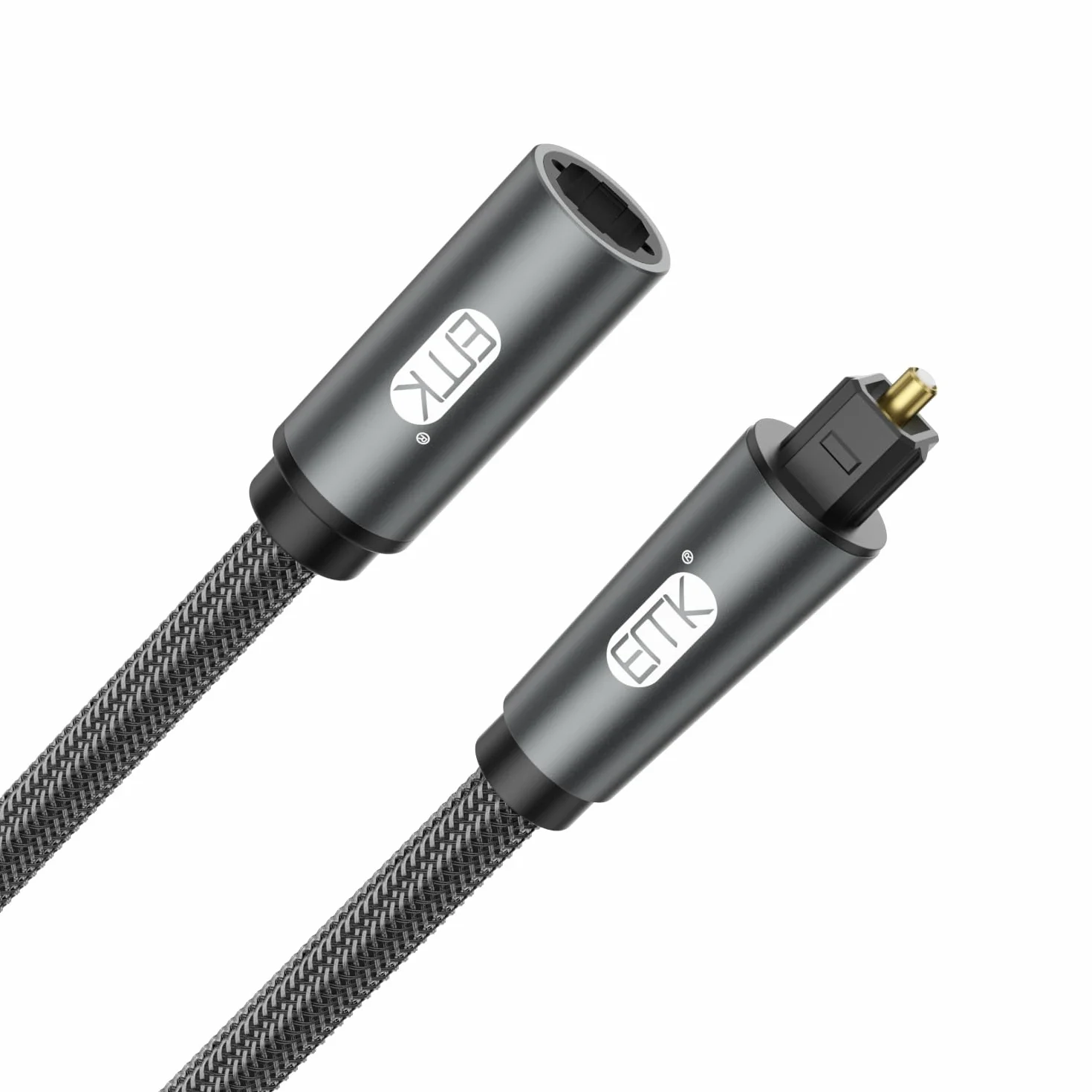 EMK Optyczny przedłużacz kabla Toslink żeński na męski, rozszerzony kabel audio, kompatybilny z Smart TV, kinem domowym, PS4, Xbox i PlayStation