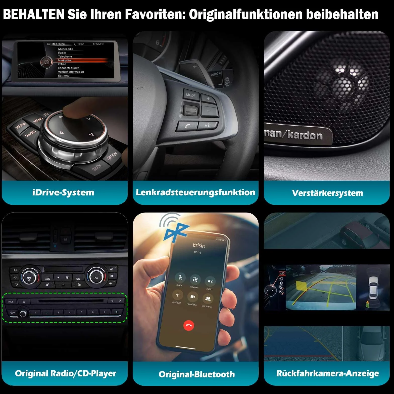 Erisin 12,3" 8-rdzeniowy 8 GB + 128 GB Android 14 radio samochodowe GPS nawigacja do BMW X5 F15 (2014-2017) NBT obsługuje IPS OEM iDrive CanBus Bluetooth 5.0, bezprzewodowy CarPlay Android Auto DAB+