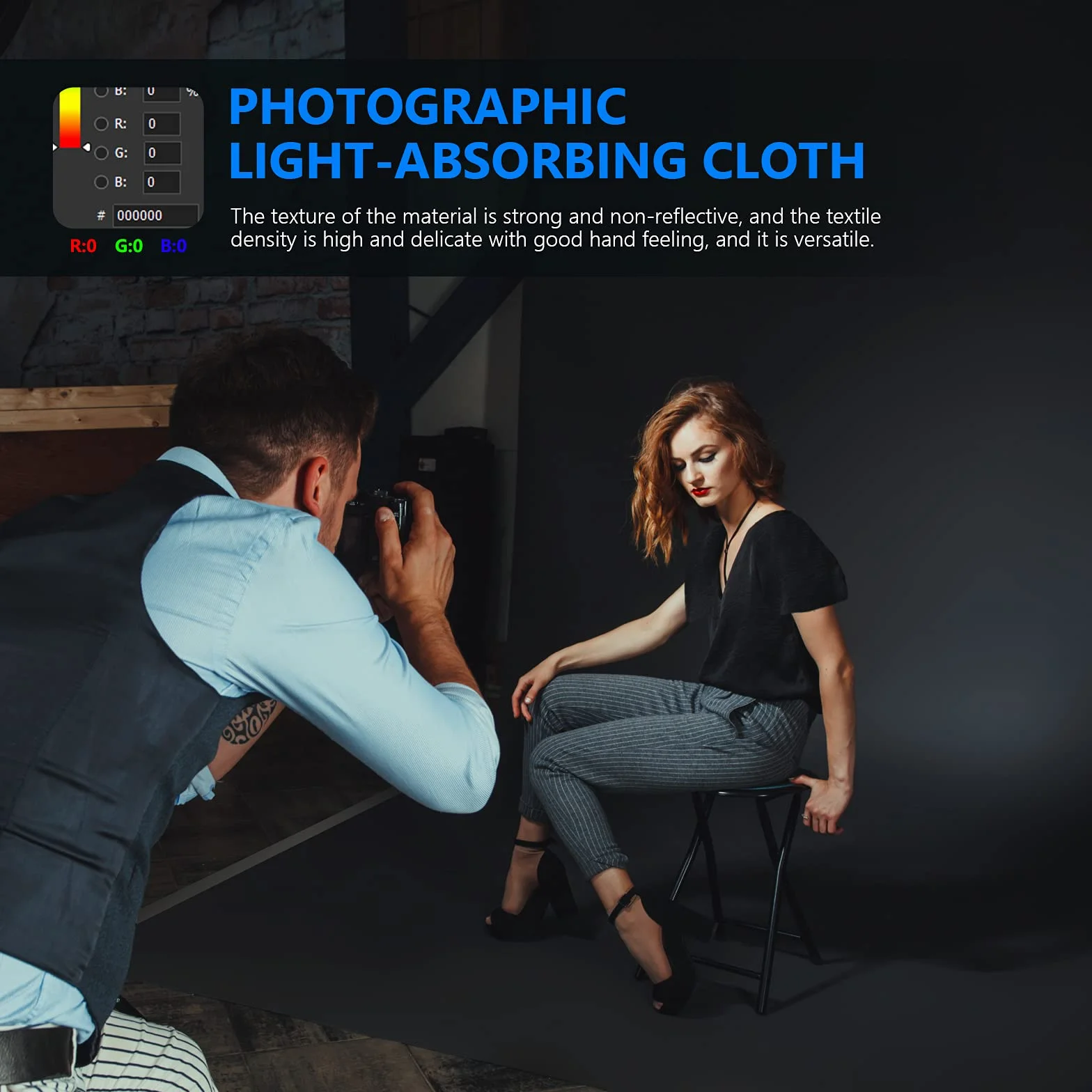 Neewer 3 x 3,6 m PRO Photo Studio Premium Poliestrowe składane tło do fotografii, wideo i telewizji (tylko tło) - czarne