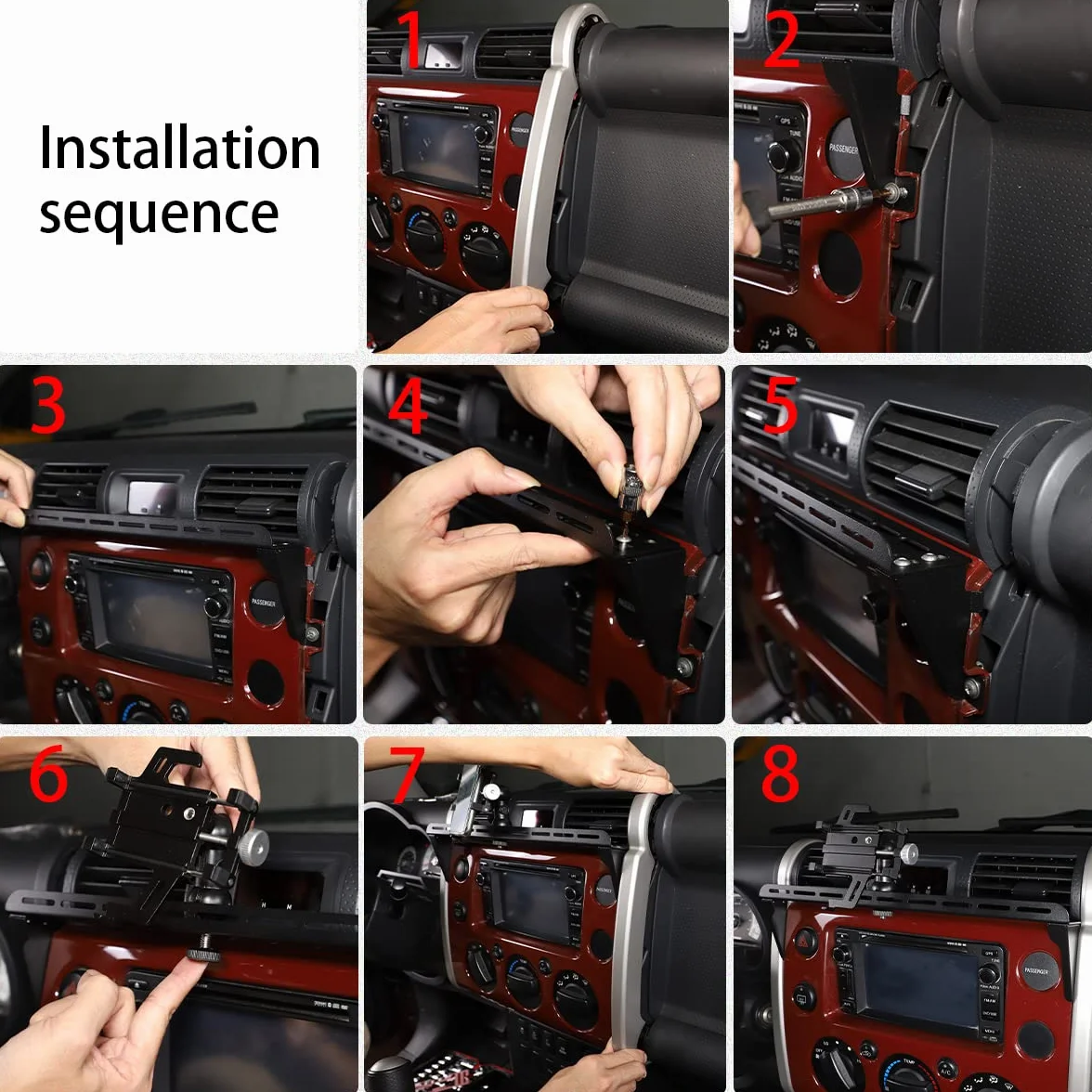 Pasuje do Toyota FJ Cruiser 2007-2021, wielofunkcyjny samochodowy uchwyt na telefon, deska rozdzielcza, uchwyt na telefon komórkowy, do samochodu, deski rozdzielczej, stojak na telefon komórkowy, uchwyt na deskę rozdzielczą, stojak na telefon komórkowy