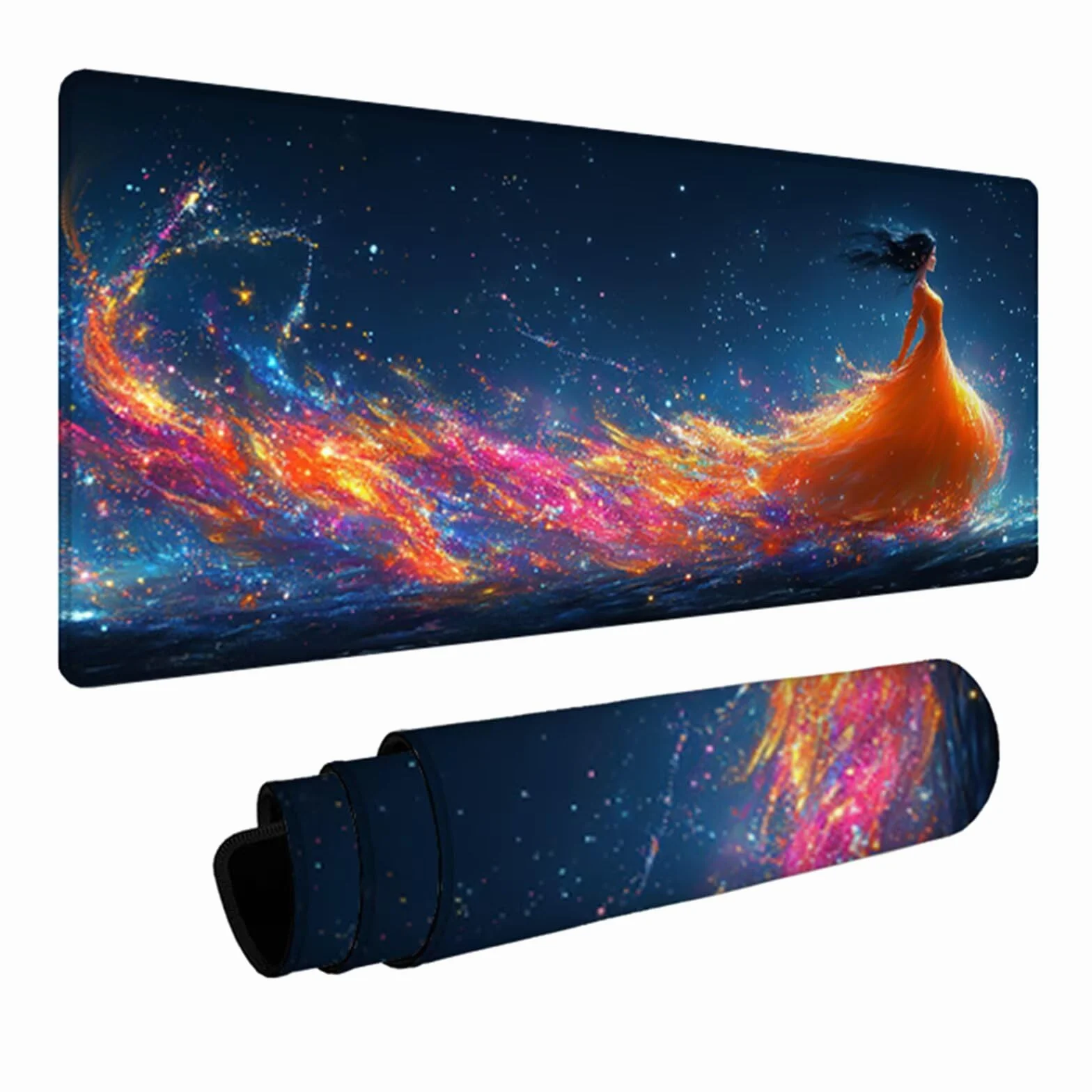 Podkładka pod mysz dla kobiet, 102 x 50 cm, do gier, marzycielska, mata na biurko z antypoślizgową gumową podstawą, akcesoria do gier, podkładka pod mysz z przeszytą krawędzią, akcesoria biurowe