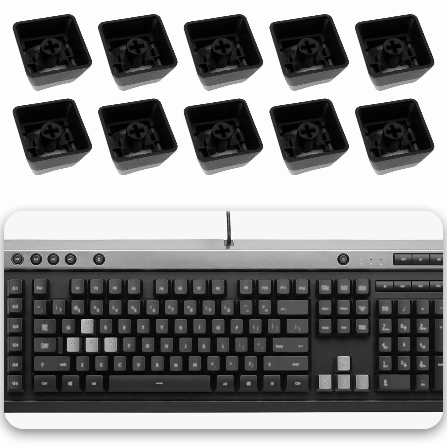 EMSea 10 klawiszy z uchwytem do przełączników kompatybilne z Corsair K70 K95 K65 K70 MK.2 K90 K100 RGB i innymi klawiszami mechanicznymi MX Switch
