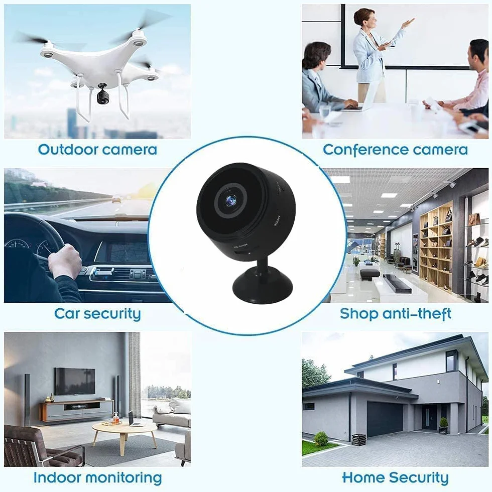 2023 Mini szpiegowskie ukryte kamery magnetyczne WiFi bezprzewodowa kompaktowa kamera do monitoringu domowego przenośna kamera rehline z noktowizorem i wykrywaniem ruchu do biura i domu wewnątrz na