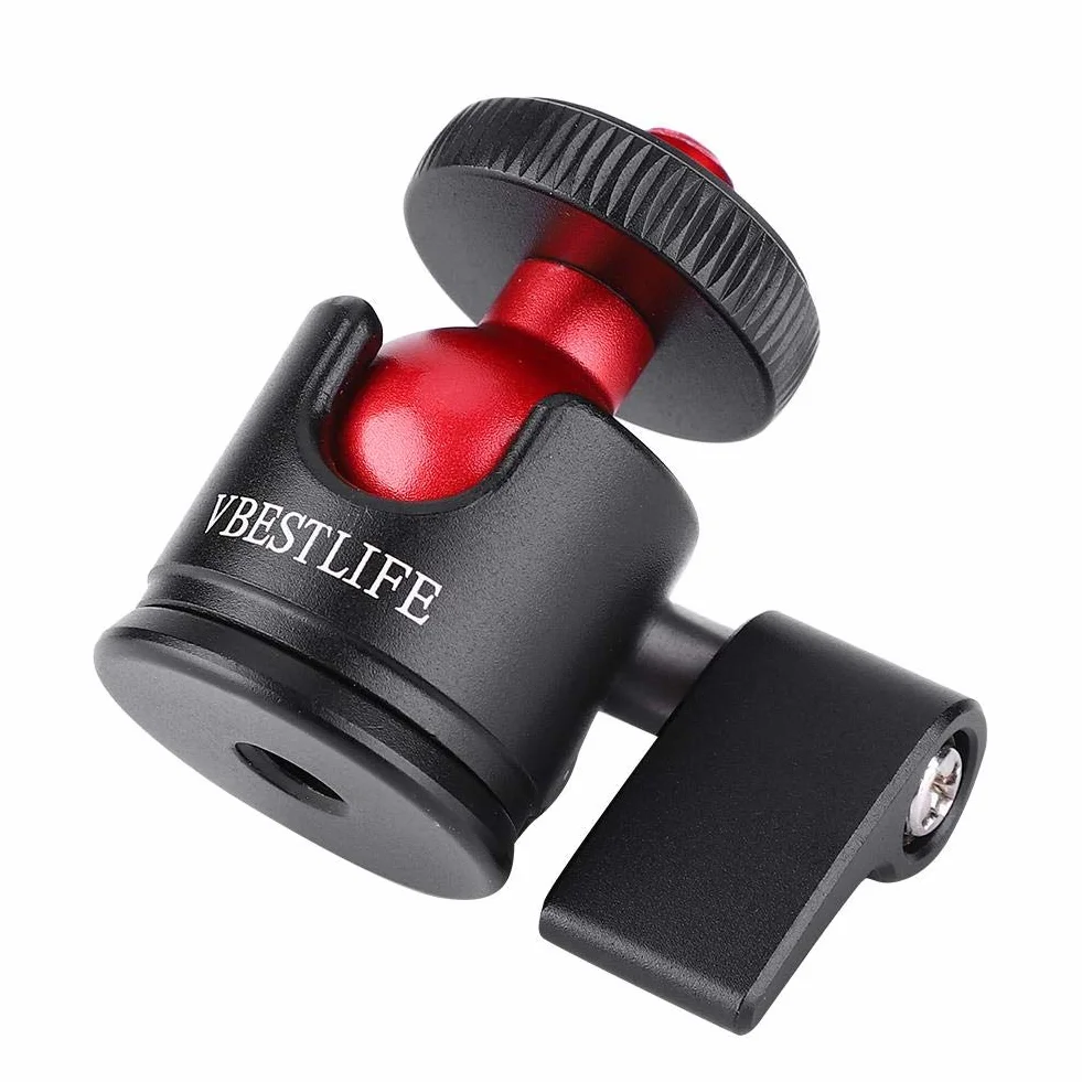 Głowica kulowa aparatu, metalowa obrotowa 360 stopni mini głowica kulowa 1/10.2 cm mocowanie śrubowe, aluminiowy statyw, adapter mini głowicy kulowej, do oświetlenia wypełniającego aparat DSLR