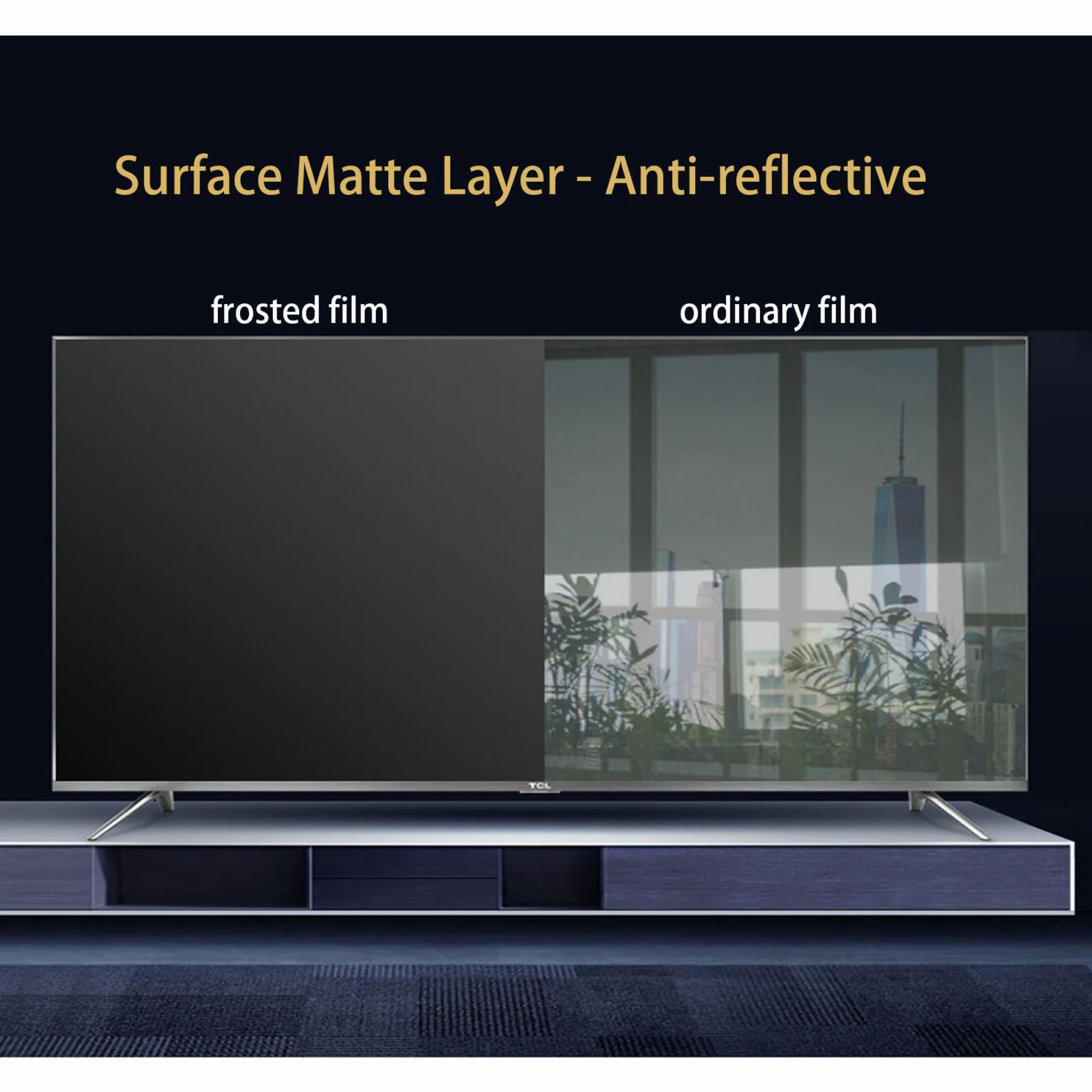 Folia ochronna do ekranu telewizora, Ochraniacz ekranu TV z 50-75 cali Folia przeciwodblaskowa AntiBlue Light/AntiScratch/Ochrona przed promieniowaniem, do LCD, LED itp(75in1645x930mm)