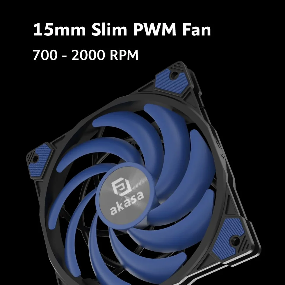Akasa ALUCIA H6LS M2, niskoprofilowy wentylator CPU (67,2 mm), wentylator 120 mm, 6 miedzianych rur cieplnych, TDP 150 W, Intel/AMD, 4-pinowy wentylator PWM Silent Fan Under 31,5 dB (A) i przepływ