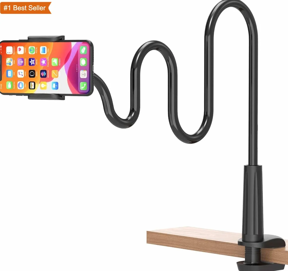 Wysokiej jakości uchwyt na telefon komórkowy do łóżka, metalowy rdzeń, elastyczny, długi stojak na telefon iPhone 16, 15, 14 Pro Max, SE, 13 12 Pro Max, Samsung S24 S23, 4-7" smartfon i tablet