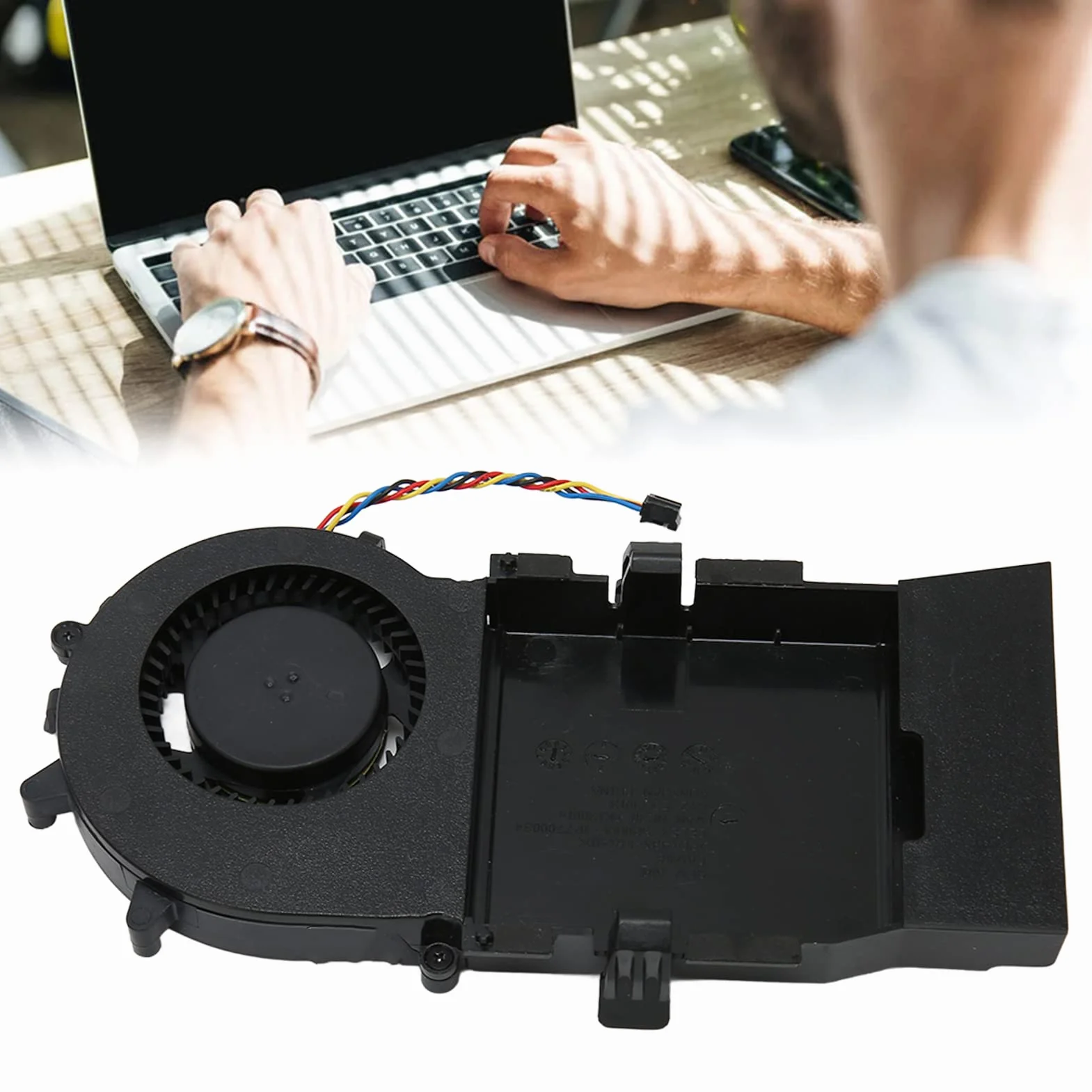 Wentylator Chłodzący do Laptopa OptiPlex 3020M 3040 3046M 3050 7040M 7050M 9020M, 4-stykowe Złącze Zasilania Szybkie Ciche Rozpraszanie Ciepła, Wewnętrzny Radiator (procesor)