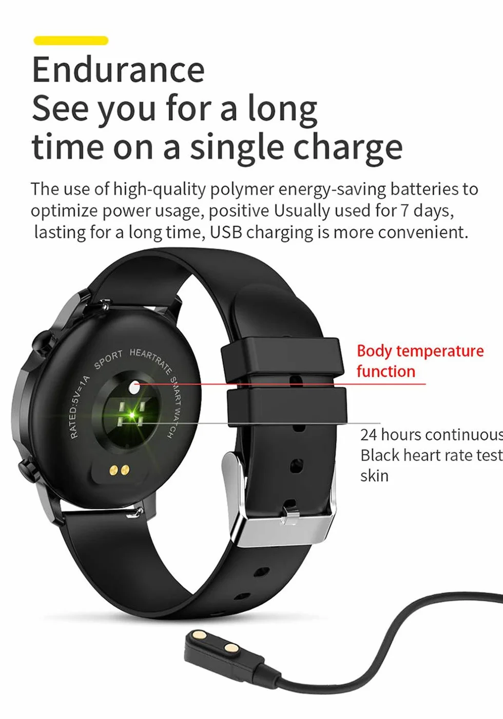 V23 Pro Bluetooth Inteligentny zegarek IP67 Wodoodporny, w pełni dotykowy opaska monitorująca aktywność fizyczną Ciśnienie krwi Lady Smartwatch dla iOS Android (C) little surprise