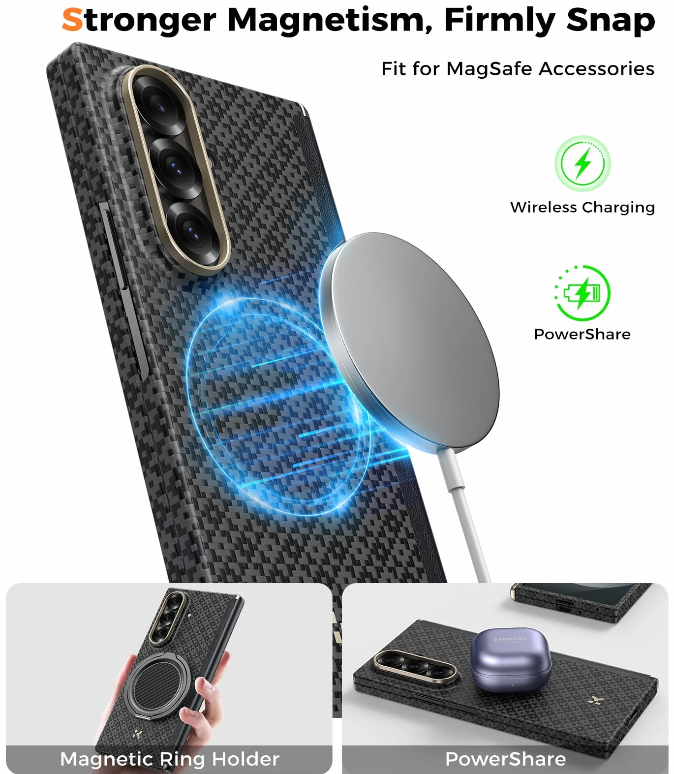 BENKS 3 w 1 do Samsung Galaxy Z Fold 7 Etui z Szkłem Hartowanym HD, Ochroną Zawiasu, Ultracienki Magnetyczne Etui z Włókna Aramidowego Kevlar i Poliwęglanu, ArmorAir ArmorGrid
