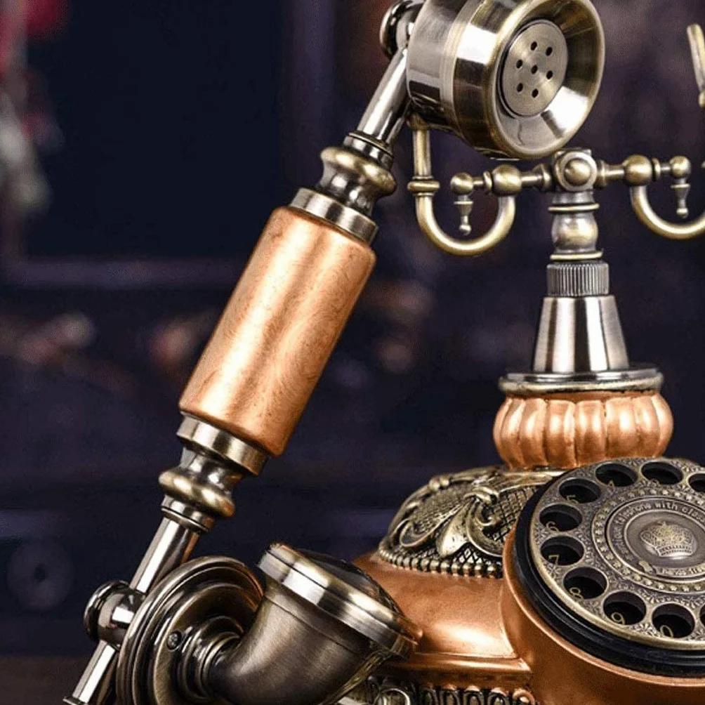Telefon - klasyczny telefon retro w stylu vintage, staromodny obrotowy z tarczą obrotową, antyczny stacjonarny