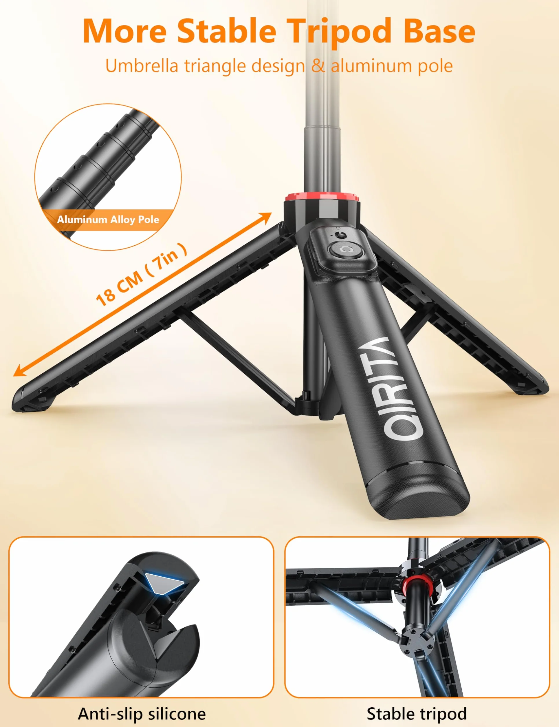 Statyw na smartfona aluminiowy wysuwany 130 cm z pilotem bezprzewodowym obrotowy 360° do selfie