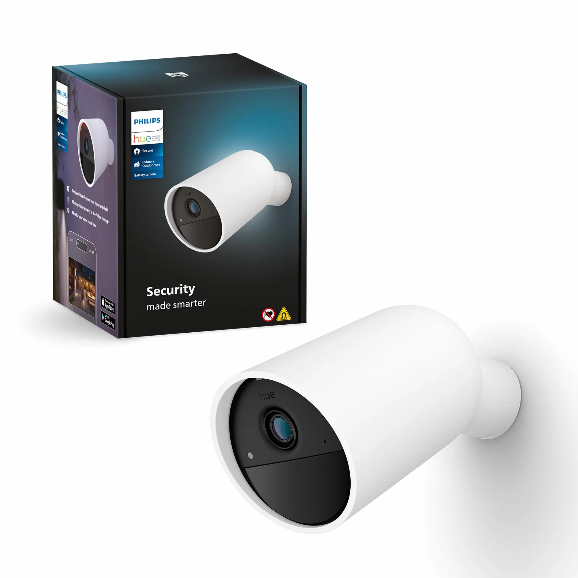 Philips Hue Kamera Raven zasilana baterią akumulatorową biała