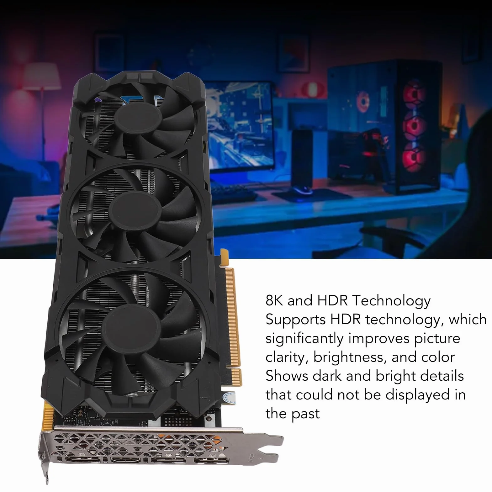 Karta graficzna 1080 Ti, 352-bitowa 11 GB GDDR5X 1506/11000 MHz, karta graficzna PCI Express 3.0, HDMI DP z trzema wentylatorami, do gier biurowych i komputerowych