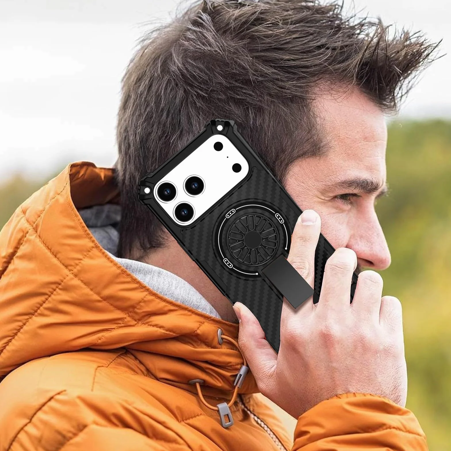 Generic etui kompatybilne z iPhone 16 Pro (kolor: kamuflaż wojskowy) odporny na wstrząsy stojak twardy tył twardy silikonowy futerał