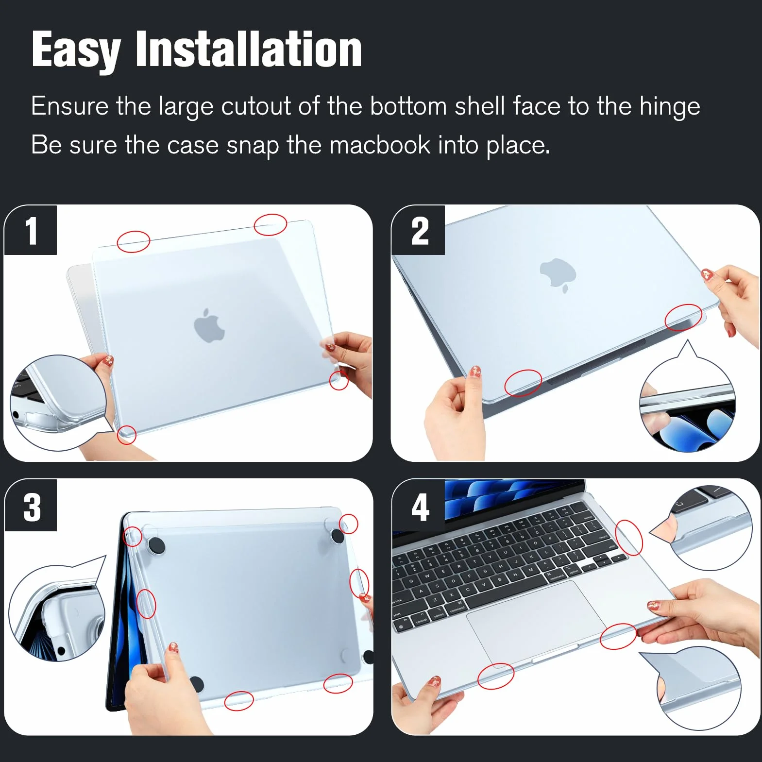 Fintie Etui kompatybilne z MacBook Air 13,6 cala M4 M3 M2 A3240 A3113 A2681 (2025-2022), [100% odpowiada oficjalnemu kolorowi] Premium ultracienkie, matowe, twarde etui ochronne, błękitne