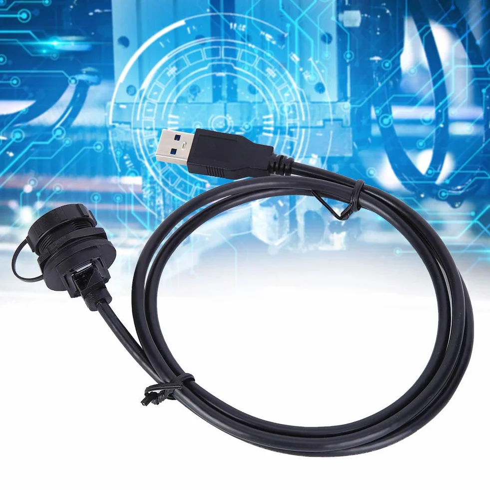 Wodoszczelne złącze USB 3.0, męskie złącze kablowe, montaż na panelu sterowania, adapter do telefonów komórkowych, samochodów, dysków twardych, przemysłowych