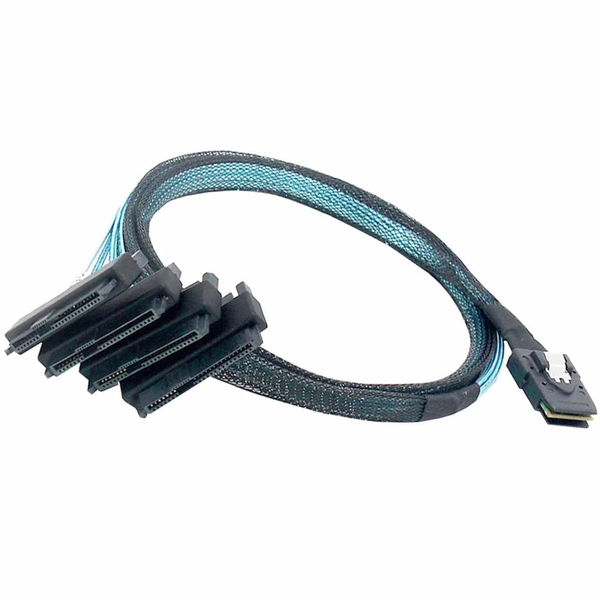 WLGQ Kabel do dysku twardego Mini SAS SFF-8087 do 4 SAS 29-pinowy SFF-8482 0,5 m