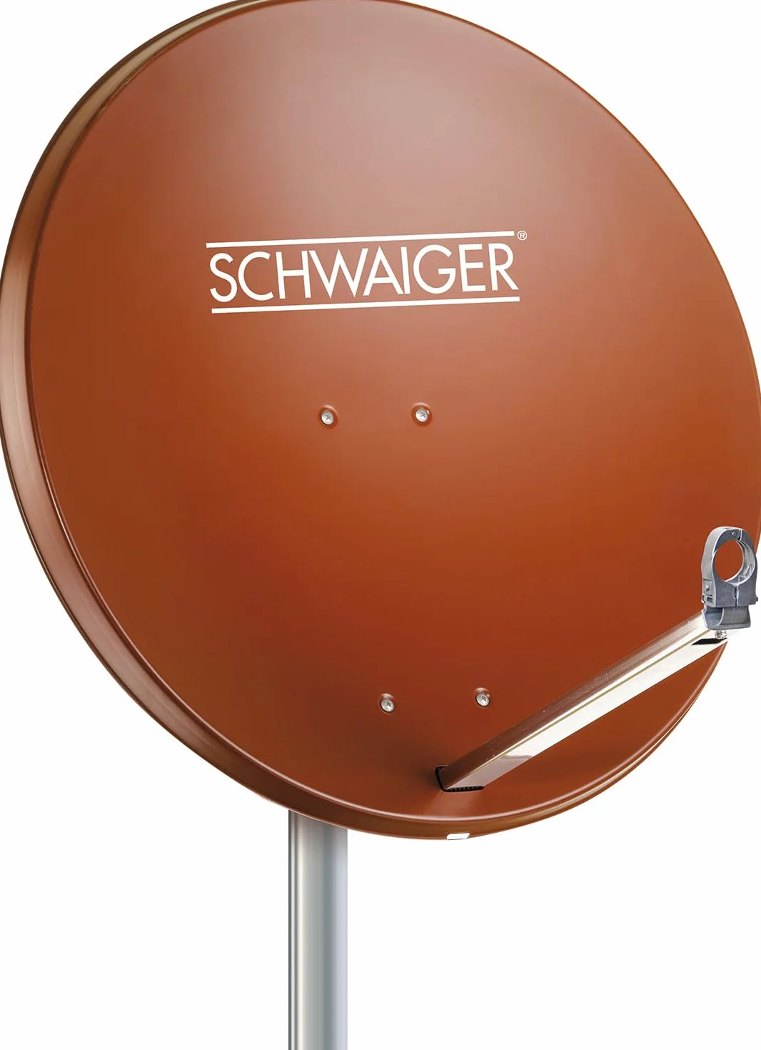 SCHWAIGER antena satelitarna LNB ramię nośne uchwyt masztu miska satelitarna aluminium 74,5 x 84,5 cm ceglana