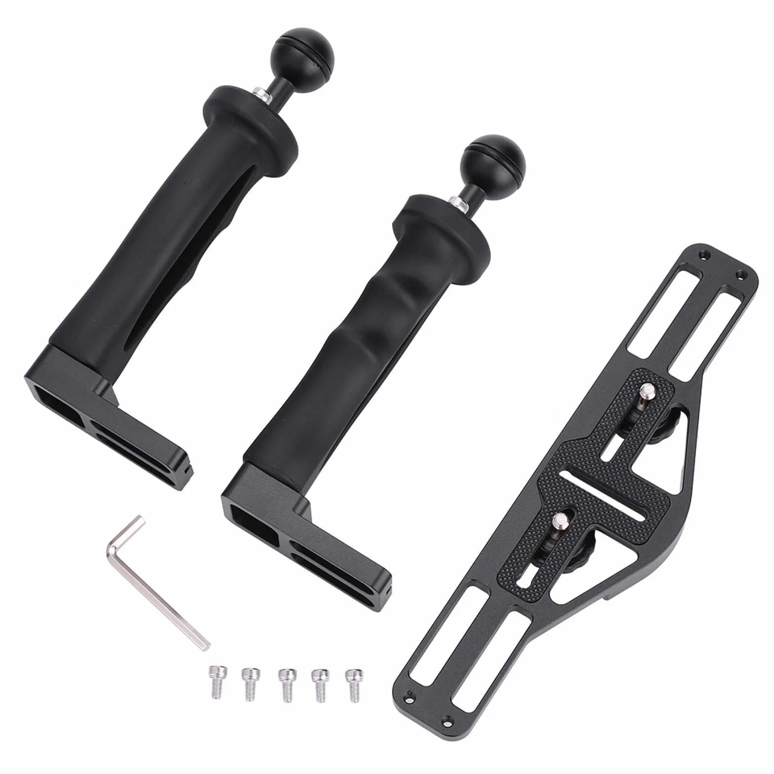 Ręczny stabilizator ze stopu aluminium, VBESTLIFE 1/10.2 cm śruby uchwyt uchwyt do obudowy kamery podwodnej, akcesoria, czarna