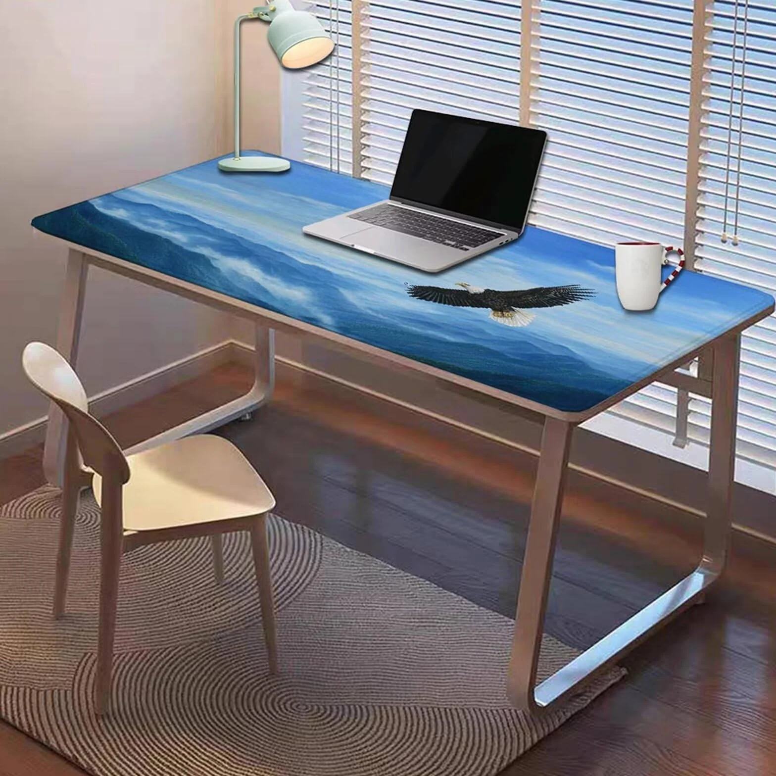 Gamingowa podkładka pod mysz 1200 x 600 x 3 mm, XXL, wodoszczelna, odporna na ścieranie, z przyszytymi krawędziami, niebieska, podkładka na biurko, poprawia prędkość i precyzję pod laptopa, komputer