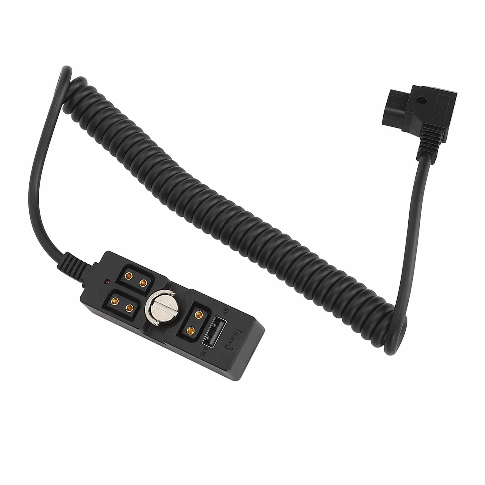 Rozdzielacz D-Tap Męski na 3-portowy żeński Kabel Zasilający ze Wskaźnikiem USB 5 V, Koncentrator Zasilacza D Tap Kompatybilny z Akumulatorem/monitorem z Mocowaniem V