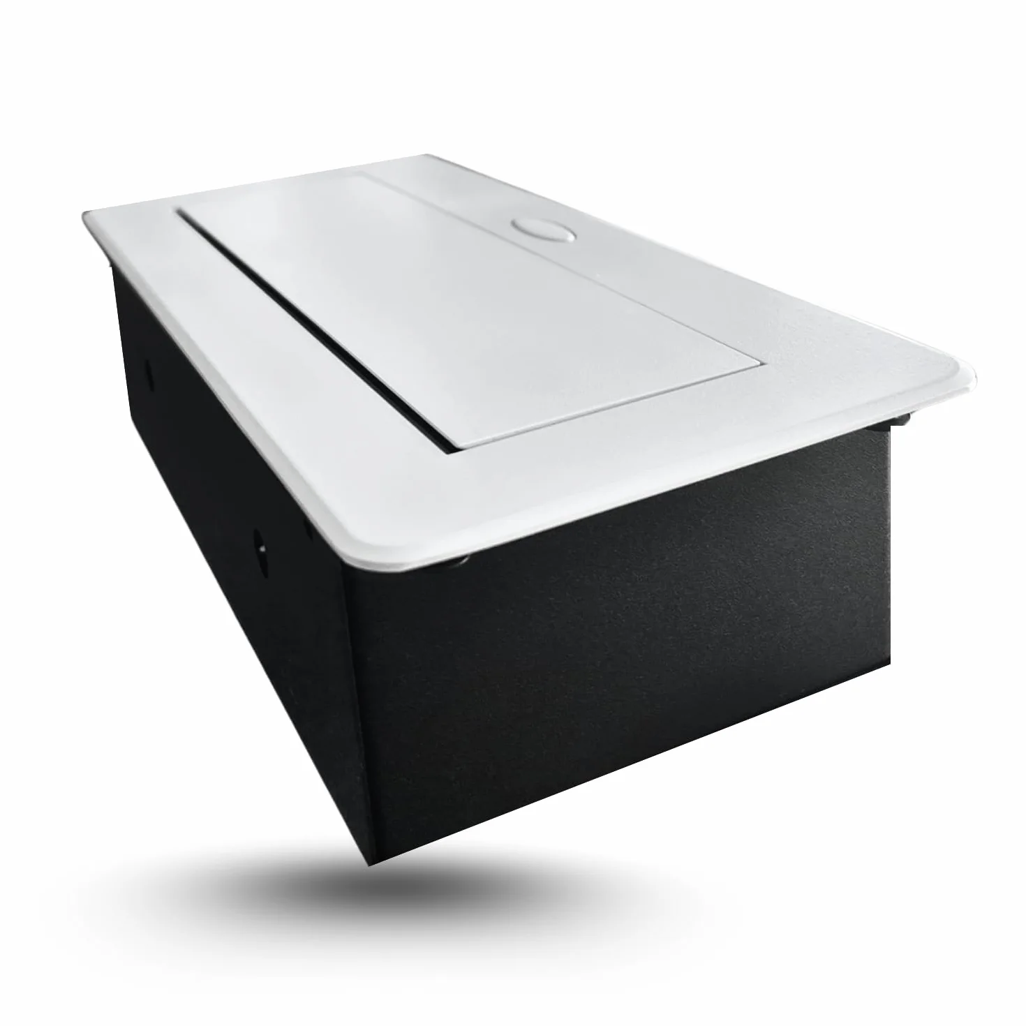 Gniazdo wpuszczane z 2 gniazdami SCHUKO + 2 gniazdami USB. 3-metrowy kabel do biurka, biura, sali konferencyjnej, blatu roboczego (biały)