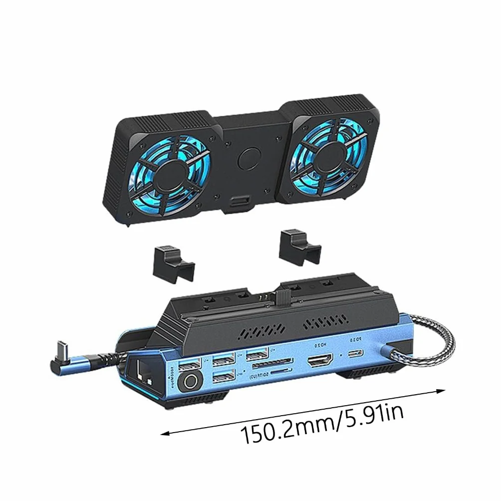 Czytnik kart stacji dokującej 10 Gb/s do konsoli wieloportowy adapter z wentylatorem