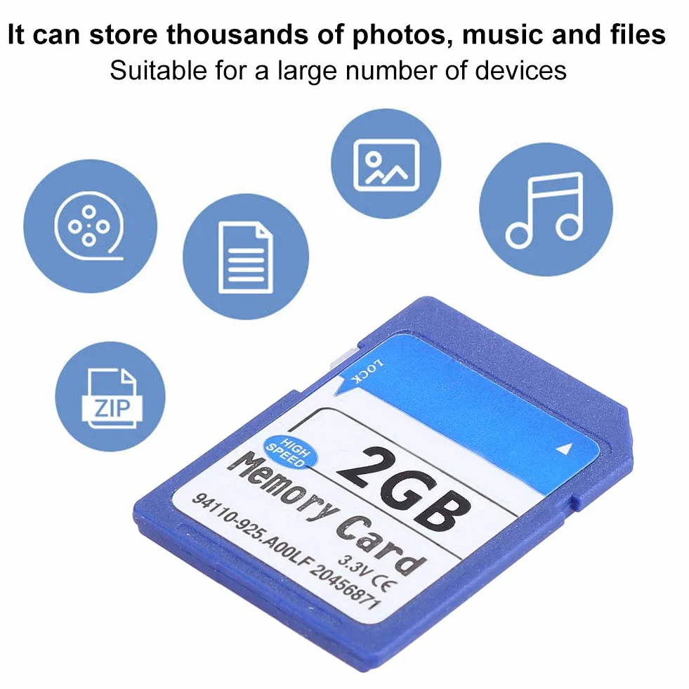 ASHATA 1G/2G/8G/16G/32G/64G Zdjęcia Przechowywanie Plików Muzycznych Karta Pamięci SD Szybkie Wideo Full HD Kompatybilne z Pro MP3 MP4 Camera SLR Game Machine (2G)