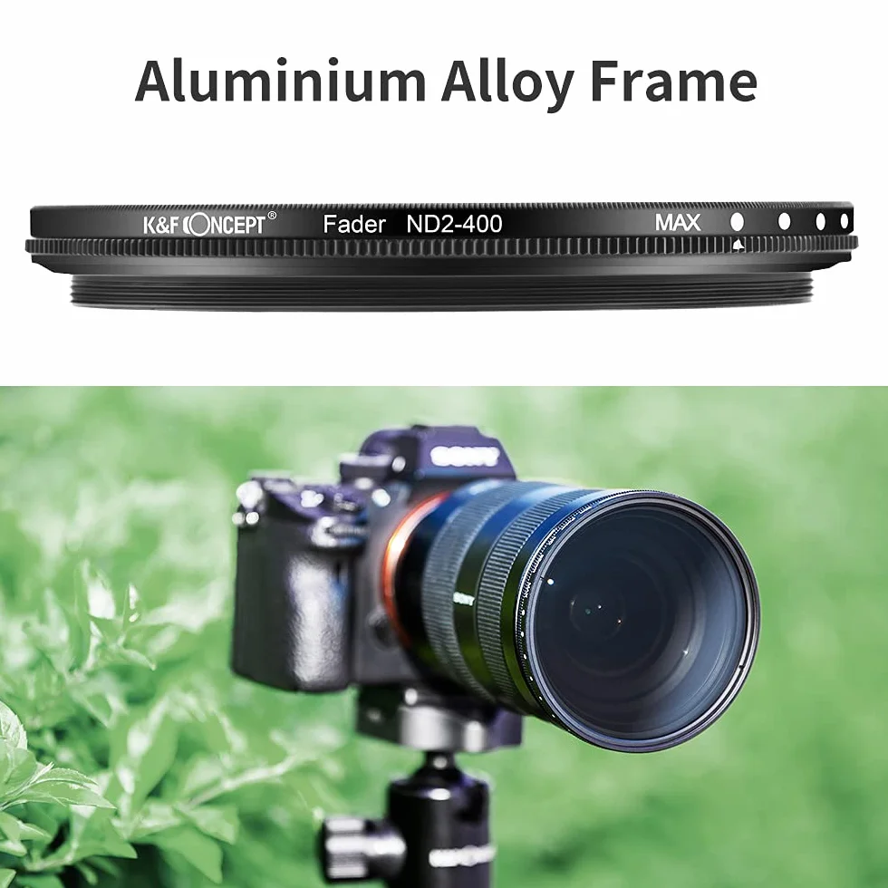 K&F CONCEPT Nano-Basic ND filtr zmienny ND2-400 optyczny szklany filtr z 3 ściereczkami do czyszczenia