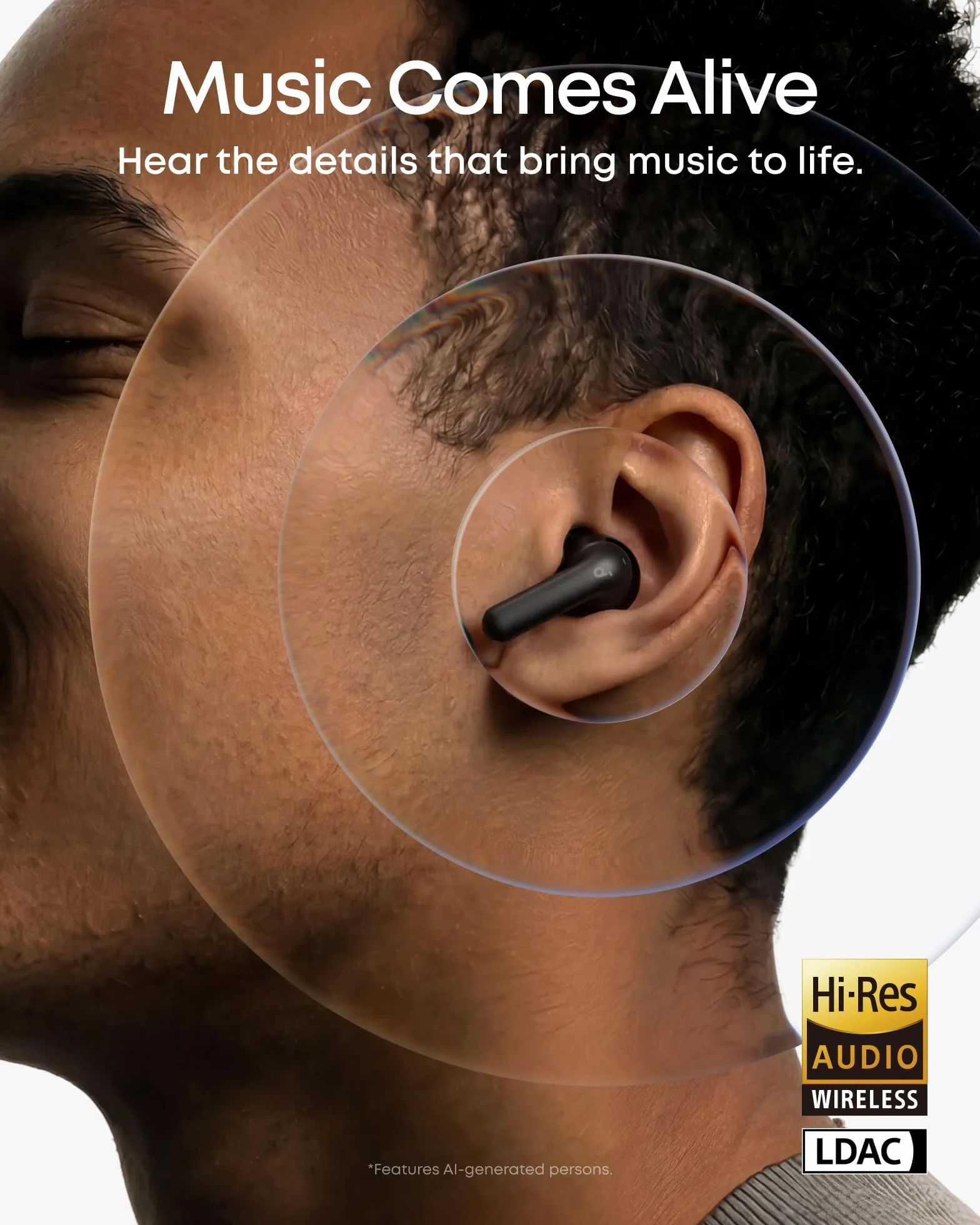 soundcore bezprzewodowe słuchawki douszne P42i, Hi-Res Audio z LDAC, IP55