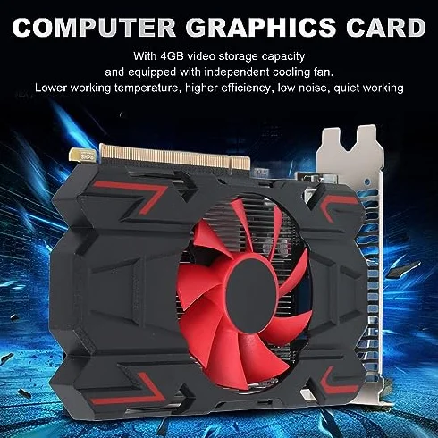 Karta Graficzna do Gier, HD7670 4 GB DDR5 128 Bitów 650 MHz 1800 MH HDMI DVI VGA PCI Express 2.0 16X Gniazdo, Komputerowa Karta Graficzna z Pojedynczym Wentylatorem (HD7670 4GB