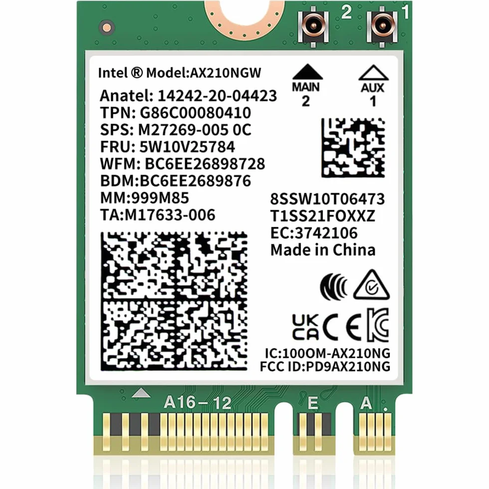 Karta WiFi AX210NGW, Wi-Fi 6E 11AX, rozszerzenie do 6 GHz MU-MIMO Tri-Band adapter sieciowy z Bluetooth 5.3
