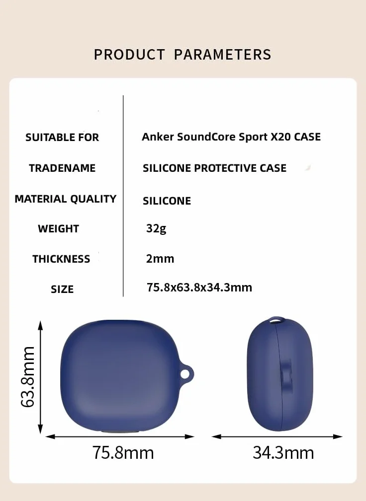 FTRONGRT Etui kompatybilne z Anker SoundCore Sport X20, odporne na zarysowania, odporne na wstrząsy, silikonowe etui kompatybilne ze słuchawkami Bluetooth Anker SoundCore Sport X20. Ciemnozielone