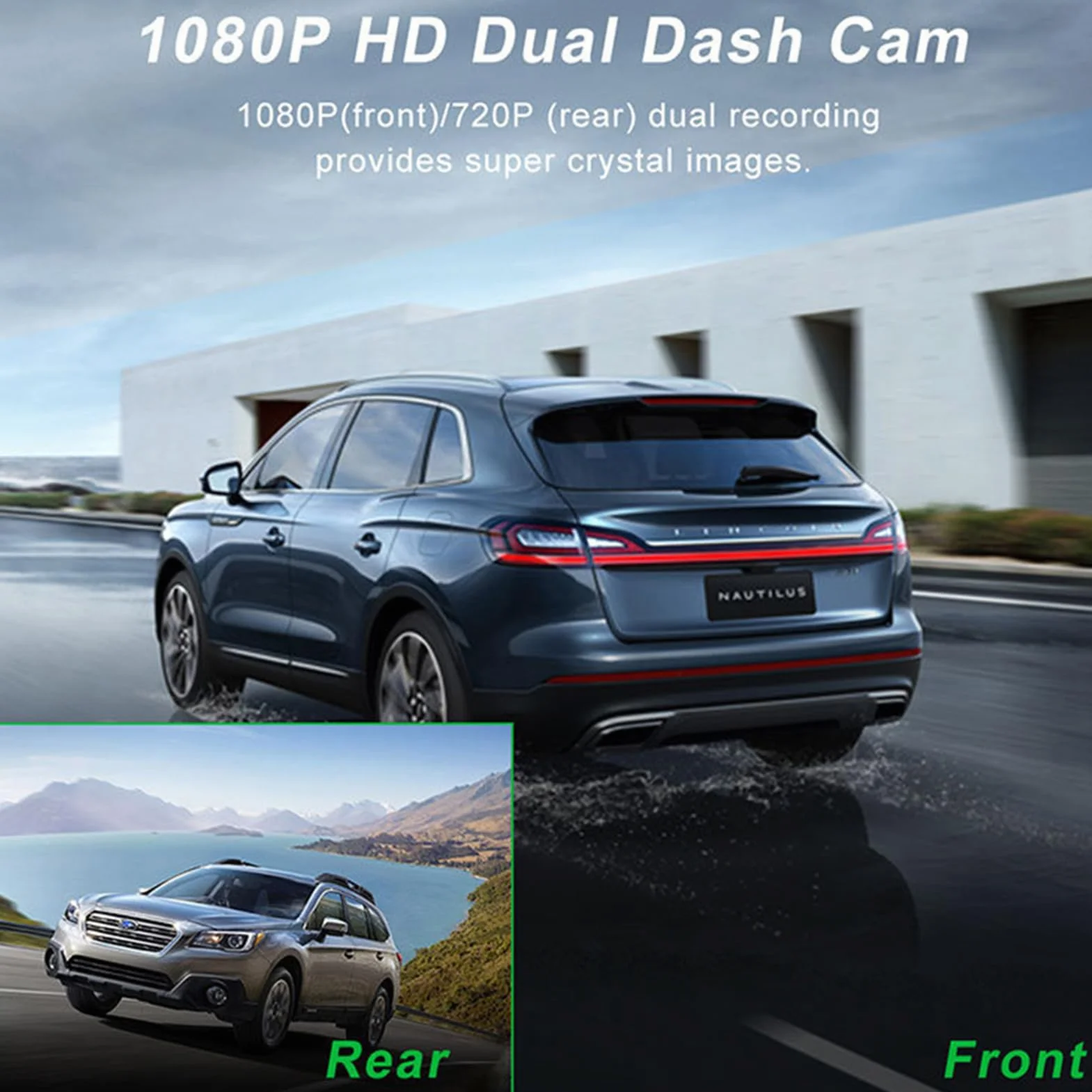 docooler Dash Cam z potrójną kamerą 1080P HD DVR samochodowa kamera bezpieczeństwa ultra-szeroki kąt 170° nagrywanie w pętli nagrywania w nocy