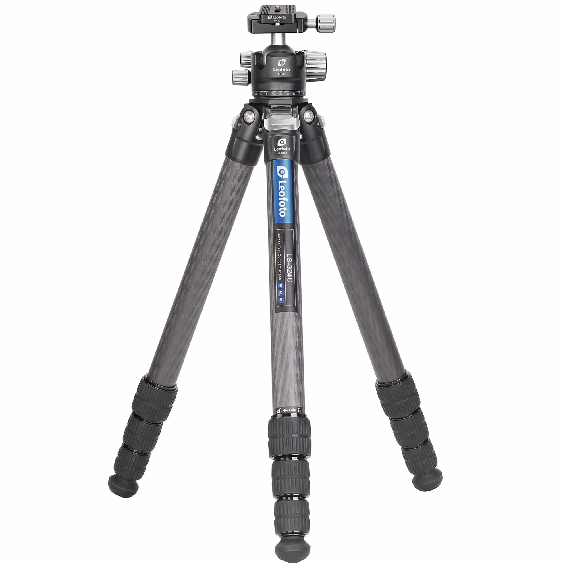 Leofoto - Ranger - Węglowy statyw do aparatów - głowica kulowa w zestawie - nośność 15 kg - wysuwane nóżki - Wysokość: 17 cm - 171 cm - LS-324C + głowica kulowa LH-40