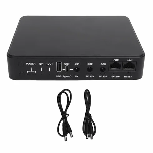 18000 MAh LI Baterie 6 Portów DC5V 9V 12V PoE 15V 24 V USB Typ C 5V Wyjścia Nieprzestrzenne Zasilanie do Routere Mini DC UPS do Tworzenia Kopii Zapasowej do Biura Domowego