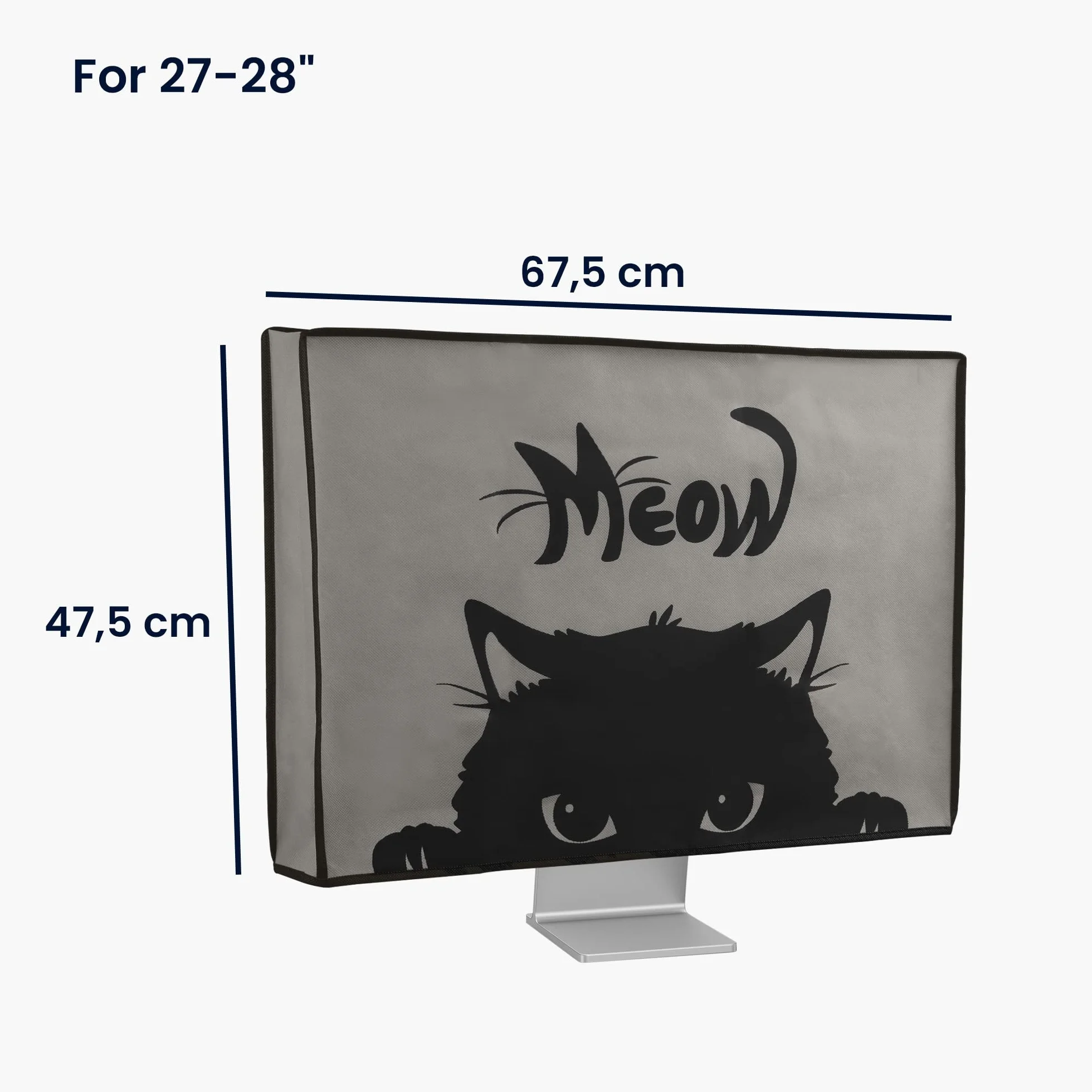 kwmobile Pokrowiec na monitor komputerowy 27-28" szary czarny