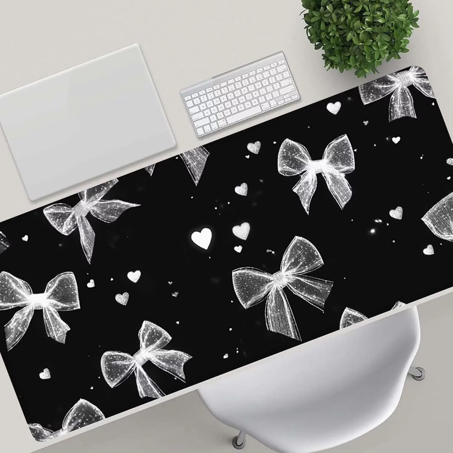 Gamingowa podkładka pod mysz – 1200 x 600 mm, czarna łuk (2) podkładka pod mysz XXL 0c0-317 | Z antypoślizgową gumową podstawą, poprawia precyzję i prędkość, akcesoria do gier do domu, biura, prezenty dla mężczyzn