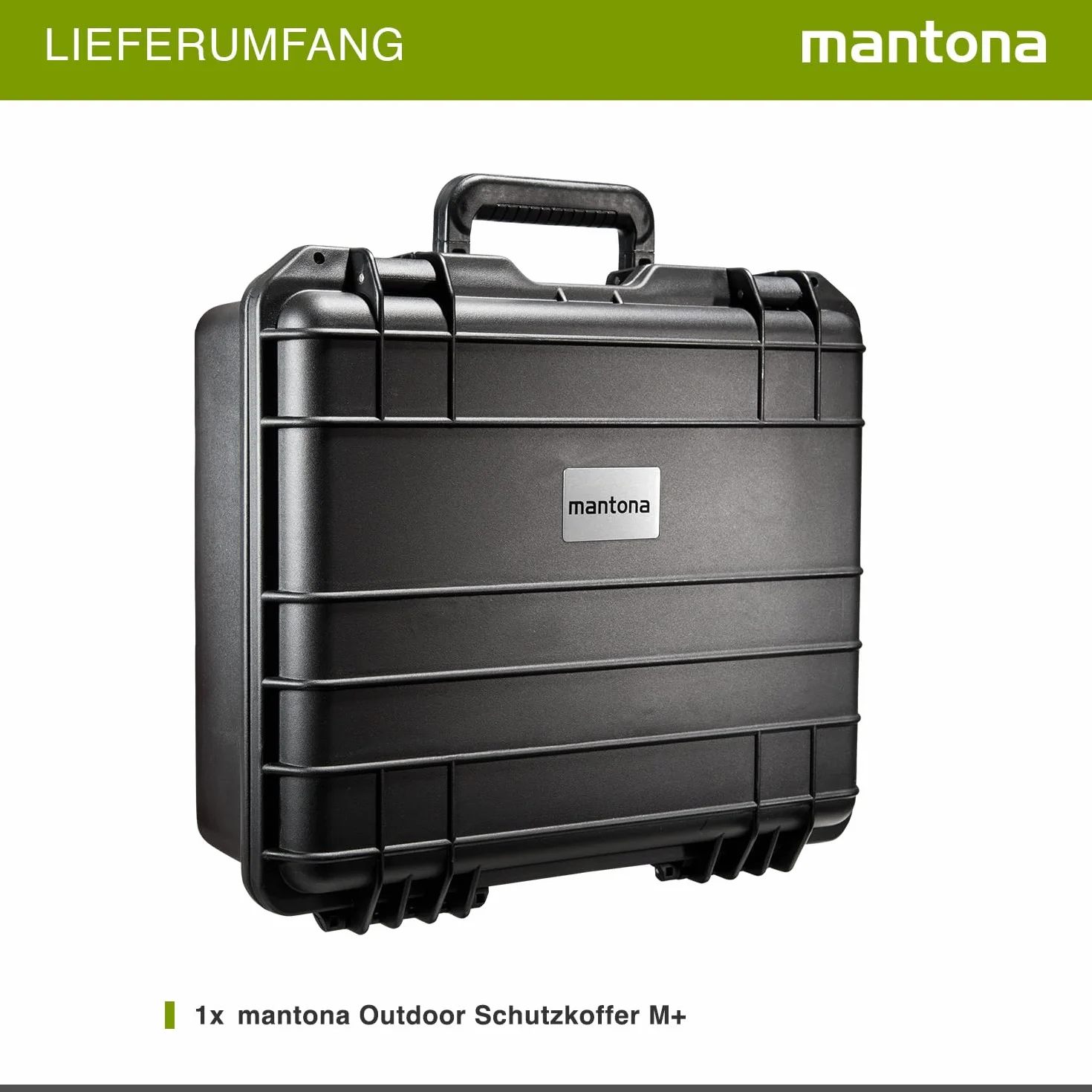Mantona Outdoor Fotokoffer do aparatu DSLR, GoPro Action Cam/sprzęt fotograficzny (rozmiar M, wodoodporny, odporny na wstrząsy, pyłoszczelny) czarny