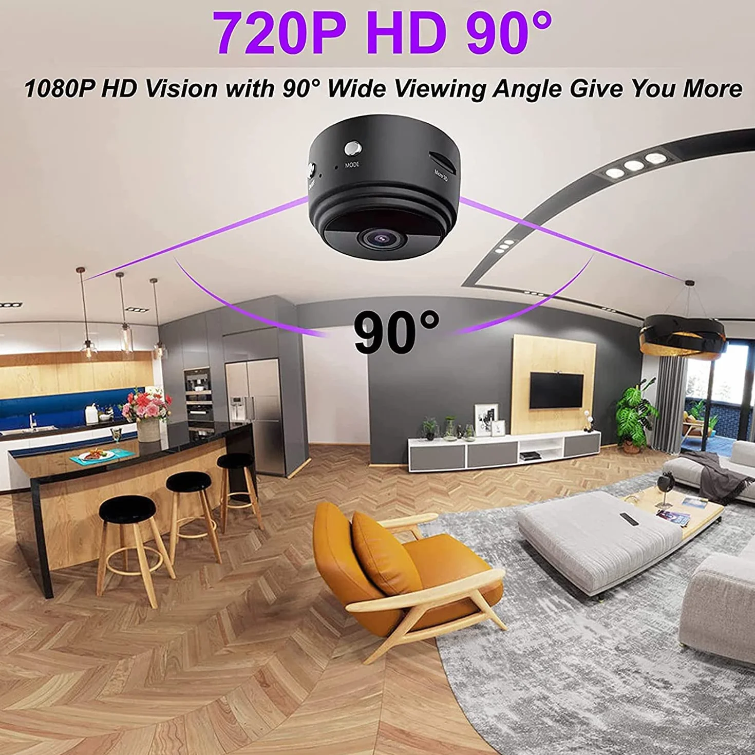Mini kamery szpiegowskie ukryta bezprzewodowa kamera 1080P HD z wykrywaniem ruchu noktowizyjnego, kamera WiFi, bezpieczeństwo domowe, niania, kamera do monitoringu wewnątrz i na zewnątrz